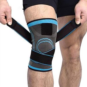 knie beugels voor vrouwen knie ondersteuning professionele beschermende sport knie pad ademende bandage knie beugel basketbal tennis fietsen (1 PCS) knie beugel voor mannen XXXL Blauw