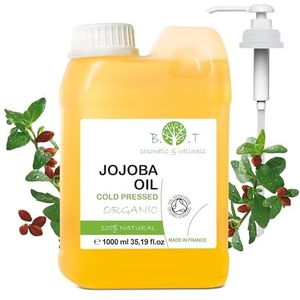 Oogcontourolie, gezichts- en haarverzorging, organische jojoba - onvergelijkbare voordelen, hydraterend, waterdichte make-up verwijderaar, vette huid, lippenbalsem 1000 ml