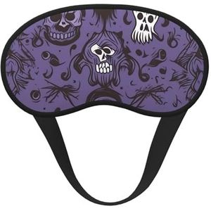 Horrorpatroon op paarse achtergrond slaapmasker zacht comfortabel oogmasker met verstelbare riem verduistering oogslaap schaduwhoes voor vrouwen meisjes mannen reizen yoga dutje ploegendienst werk