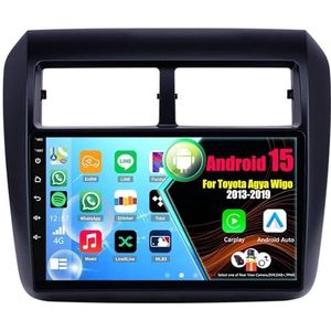 Android 15 Autoradio Voor Toyota Agya Wigo 2013-2019 met Draadloze Carplay Android Auto, 9 Inch Autoscherm Soporta Bluetooth WIFI GPS FM/RDS(8Core(8+256GB))