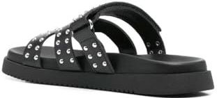 Steve Madden - Leren Muiltjes - Zwart - Dames - Zilveren Studs