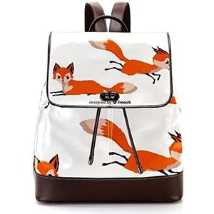 Gepersonaliseerde casual dagrugzak tas voor tiener schattige vossen schooltassen boekentassen, Meerkleurig, 27x12.3x32cm, Rugzak Rugzakken