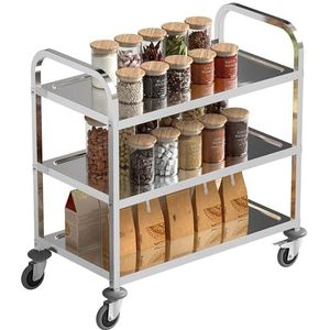 SogesHome Keukenwagen, opbergwagen met wieltjes, serveerwagen, bamboe, met 3 legplanken, keukenrek, organizerwagen, mobiele multifunctionele wagen, bijzetwagen,KS ZC 05 SH SogesHome Keukenwagen, opbergwagen met wieltjes, serveerwagen, bamboe, met 3 legplanken, keukenrek, organizerwagen, mobiele multifunctionele wagen, bijzetwagen,KS ZC 05 SH