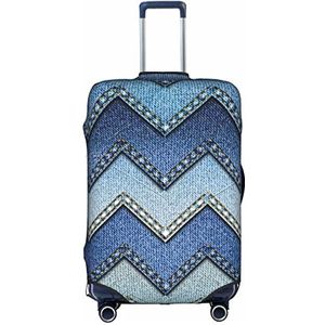 IguaTu Gradiënt blauwe denim bagagehoes, trolley koffer beschermende elastische hoes, anti-kras bagagehoes, past 45-70 cm bagage, Wit, M