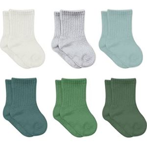 Katoenen 6 paar babysokken voor pasgeborenen zuigelingen 0-6 maanden tot 3 jaar | stoppersokken naadloze sokken | jongens meisjes kindersokken, Nil Groen, 12-24 Maanden