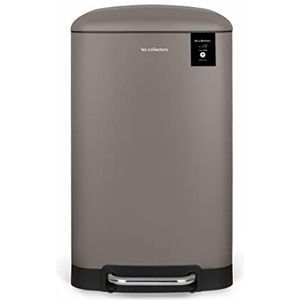 Les Collectors Keukenafvalemmer met pedaal, roestvrij staal nr. 719, inhoud 30 l, compact, praktisch, uitneembare binnenemmer, design, duurzaam, stil deksel, taupe