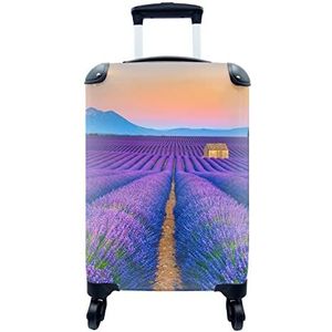 MuchoWow® Koffer - Lavendel - Paars - Bloemen - Past binnen 55x40x20 cm en 55x35x25 cm - Handbagage - Trolley - Fotokoffer - Cabin Size - Print