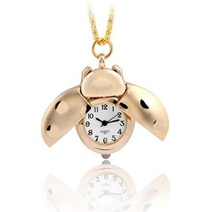 Zakhorloges Quartz horloge Lady Girls Lieveheersbeestje Sleutelhanger Quartz Ketting zakhorloge