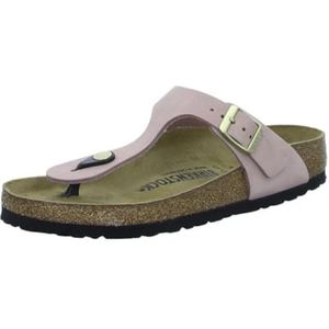 Birkenstock, Gizeh Modieuze teenslippers van nubuckleer, Roze, 36 EU