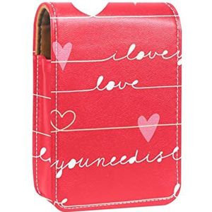 Gepersonaliseerde Lipstick Case Draagbare Make-up Tas Cosmetische Pouch Lippenstift Houder Make-up Organizer Liefde Valentijn Kaart, Meerkleurig, 9.5x2x7 cm/3.7x0.8x2.7 in
