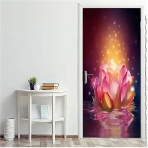 Deurstickers Boeddha PVC Zelfklevende Deursticker Yogakamer Meditatie Muurschildering Behang Waterdichte Woonkamer Slaapkamer (Kleur : O, Grootte : 85x215cm)