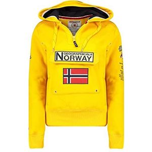 Geographical Norway Gymclass Damestrui met capuchon en zakken, lange mouwen, warme jas, ritssluiting, pullover voor dames, lente, zomer, herfst, winter, Mosterd, M