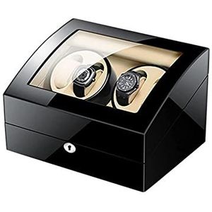 4 automatische watchwinders met extra 6 horloge-opbergruimte Stille motor 5 rotatiemodi Opslag-displaybox Werkt op batterijen of wisselstroomadapter