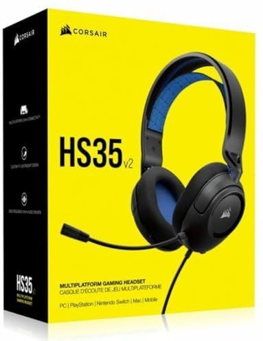 Corsair Hoofdtelefoon met microfoon HS35 v2, blauw