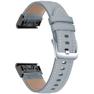 LUGEMA 22 Mm Lederen Sport Vervangende Horlogeband Compatibel Met Garmin Fenix ​​7 6 Pro 5 MARQ EPIX Approach S62 945 Armband Easy Fit Horlogeband (Color : Grey si, Size : For Fenix 6 5)