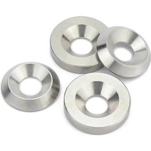 Ringen 2/10/20 stuks M3 M4 M5 M6 M8 M10 Concave en convexe conische ringen Zilveren ring Roestvrij staal Conische pakking Massieve verzonken kop Platte Bevestigingsringen(FLAT M6x16x3 10Pcs)