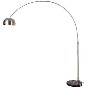 Vloerlamp Staande vloerlampen Roestvrijstalen Vloerlamp Gebogen Vloerlamp Met Metalen Lichtkoepel Schaduw Zwarte Marmeren Voet Verstelbaar Voor Slaapkamer Staanlamp leeslamp (Size : 180 * 210cm)