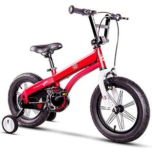 Axdwfd Kids Bike Sport Bike 14 16 Inch, kinderfietsen Lichtgewicht Aluminium Frame,Kinderfietsen met Training Wheel,2-8 Jaar Oud Kind Gift rood Fiets