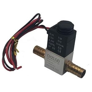 KQCELQMKQ 1 st Compressorklep 1/4 ""Normaal Gesloten Pneumatische Aluminium Magneetventielen 12V 24V 110V 220V Spanning voor Air Water Olie (12MM-12MM Barb, AC110V) (12mm-12mm Barb, Onecolor)