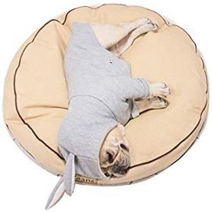 YABAISHI 4 seizoenen beschikbaar Ronde Nest Hond Kat Matrasje Verwijderbaar En Wasbaar, 90cm, kaki
