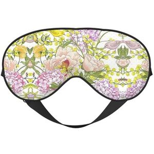 Paars en geel oogmasker met bloemen, verduisterend oogmasker, uniseks, slaapooghoezen met verstelbare bandjes, reisoogmasker