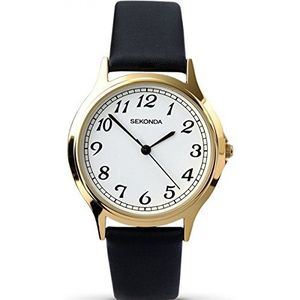 SEKONDA Unisex Adult Analoog Klassiek Quartz Horloge met Lederen Band 3134.27