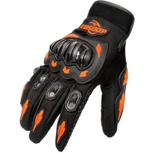 WANGBINGXING Motorhandschoenen Handschoenen Ademend Volledige Vinger Racing Outdoor Sport Bescherming Rijden Waterdichte Motorfiets Accessoires Motorhandschoenen (Oranje, M)