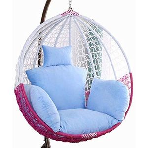 Egg Chair Cushion Only, Outdoor Thicken Swing Chair Seat Cushion, Large Garden Hangmat Chair Cushion Cover, Washable Cover Hanging Egg Chair Cushion Replacement Mat PadsSky Blue