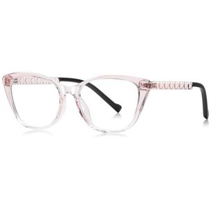 moomoobird Cat Eye Bril Vrouwelijke TR90 Montuur Mode Bril Frame voor Vrouwen, Roze met helder