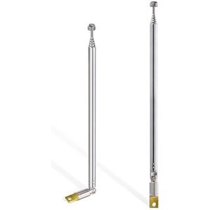 Bingfu FM Antenna DAB Digital TV Hybrid Radio Antenna 6 Section Telescopic Antenna 2 kit for FM/VHF/UHF Stereo DVB-T Reception
