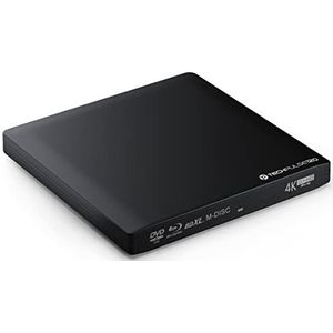 techPulse120 Externe UHD 4K 3D M-Disc BDXL USB 3.0 USB-C Drive Burner Superdrive Slim BD DVD CD Voor Computer Notebook Ultrabook Windows Mac OS