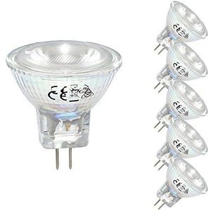 LED-lamp glas reflector MR11 2W = 20W GU4 12V 150lm warm wit 3000K flood 30°