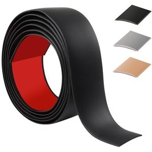 100 cm zelfklevende dorpelstang, flexibele deurdrempel, pvc, drempelovergangsstangen voor keuken/woonkamer, overgangsprofiel voor het verbinden van vloer/tegels/laminaat (4 cm, zwart)