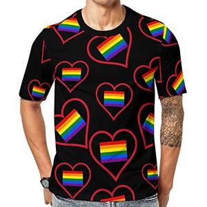 I Love Rainbow Flag Gay LGBT Pride mannen Crew T-shirts korte mouw T-shirt casual atletische zomer tops