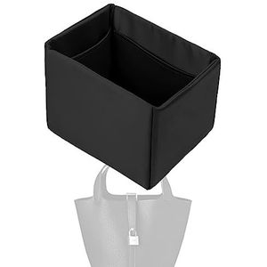 XYJG Silk Bag Organiser Insert Fits Hermes Picotin 18/22, Luxury Handbag Organiser &Tote Shaper Insert (PC18, Black)