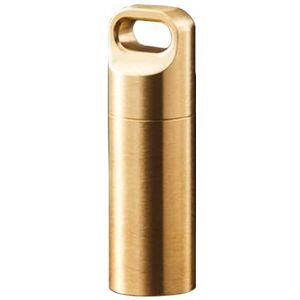 Pillendoos, draagbare pillendoosjes, waterdichte houder voor dagelijkse pillendoosjes, draagbare organizer voor medicijndispenser voor kamperen en reizen in de buitenlucht (Gold, 3.9*1.15cm)