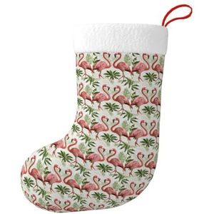 MGGAklp Flamingo's Op Witte Print Kerst Kousen Snoep Zakken Voor Familie Vakantie Party Kerstboom Decoraties