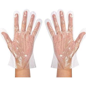 Transparante plastic wegwerphandschoenen, virusbescherming, handschoenen voor koken in barbecue, voor thuis, badkamer, maandverband voor keukenreiniging (200 stuks)