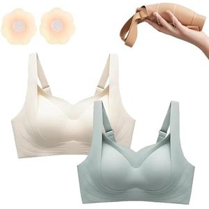 Draadloze Ondersteunende Liftbeha - Volledige Dekking, Naadloze Push-up(2pcs-set5,XX-Large)