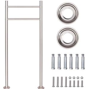 SCHARTEC Brievenbusstandaard, roestvrij staal, SBS-1, vrijstaand, houder, zilver, twee poten, palen aarde