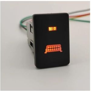 Motor Start Stop Knop‌ Raam Schakelaar‌ Geschikt voor Suzuki Jimny 2019 2020 2021 Oranje licht auto AAN-UIT drukknop LED lichtbalk schakelaar met draad