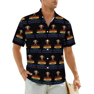Rainbow Always Be Yourself Pirate Monkey herenoverhemden korte mouwen strandshirt Hawaiiaans shirt casual zomer T-shirt 2XL