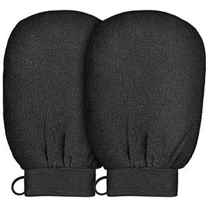 JINGYAN Gootsteenafvoerstopper Single Layer Exfoliator Mitt Zwart Bad Douche Handschoenen voor het verwijderen van dode huid Exfoliërende handschoenen Badhandschoenen Schrobben