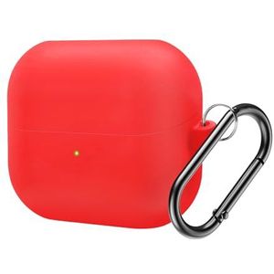 Siliconen hoesje voor 2024 Galaxy Buds 3 Pro draadloze oordopjes accessoires, zachte beschermhoes (rood)