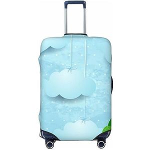 OPSREY Bagage Cover Elastische Koffer Cover Gepersonaliseerde Dubbelzijdige Cartoon Wolken Print Bagage Cover Protector Voor 18-32 Inches, Zwart, XL