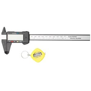 100/150 mm 4/6 inch Lcd Digitale elektronische koolstofvezel Vernier Caliper Gauge Micrometer Meetgereedschap 1M Meetlint(Black 150 tape)