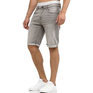 INDICODE Heren Caden Jeans Shorts | Jeans korte broek met 5 zakken Lt grey L