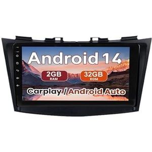 Android 15 Autoradio 9 inch touchscreen voor Suzuki Swift 2010-2015 Autoradio Navigatie met Carplay met GPS navigatie Bluetooth FM USB Steering Wheel Control(B7 1G+32G)