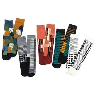 yeeplant Katoenen sokken voor dames - 5 paar zachte modieuze grappige kleurrijke decoratieve sport- en wandelsokken, Meerkleurig, Eén Maat