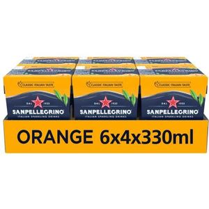 San Pellegrino Italian Sparkling Drinks Classic Taste Originele Sprankelende Oranje Ingeblikte Frisdrank 24 Pack (6 Pack x 4 x 330ml)